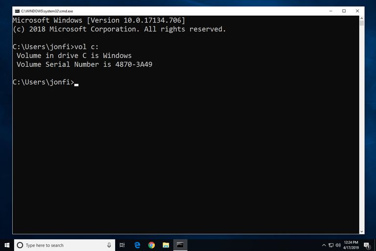 serial number command for window